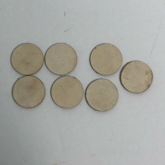 vintage wheel of fortune game free spin cardboard tokens 7 total 1 damaged - Picture 6 of 7